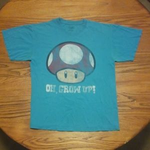 🍄 🎮 Super Mario Toadstool Grow Up Shirt Medium 🔥 Nintendo NES Original 💎